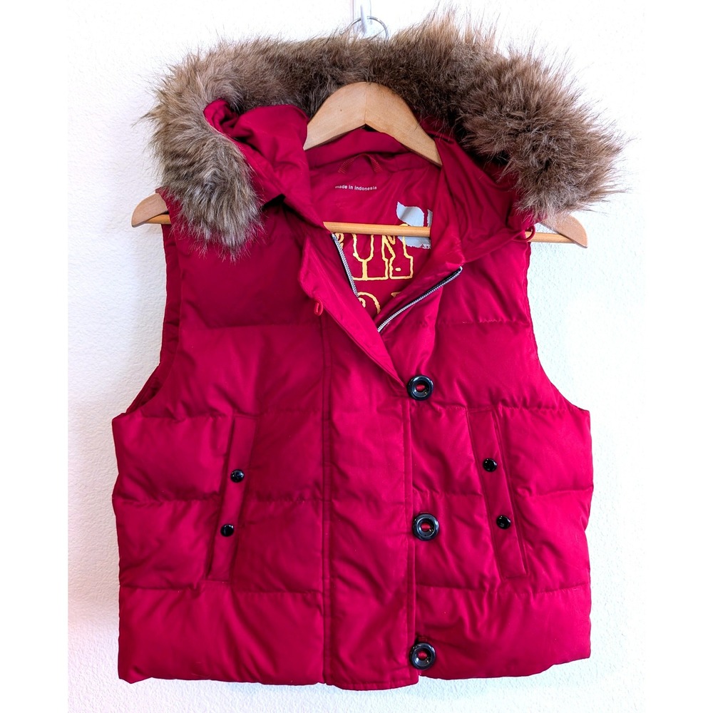 Vintage Gap San Francisco Love 75% Down Puffer Vest Red 2006